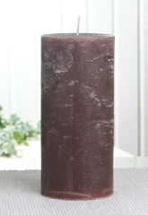 Rustik-Stumpenkerze, 15 x 7 cm Ø, kaffeebraun