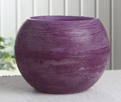 Wachswindlicht, rund, ca. 15 cm Ø, lila-violett