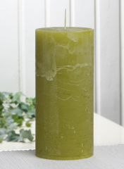 Rustik-Stumpenkerze, 15 x 7 cm Ø, pistaziengrün