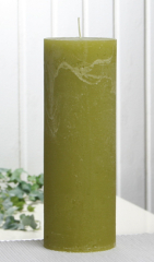 Rustik-Stumpenkerze, 20 x 7 cm Ø, pistaziengrün