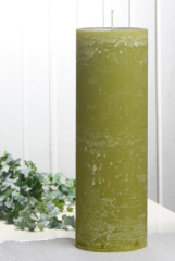 Rustik-Stumpenkerze, 30 x 10 cm Ø, pistaziengrün