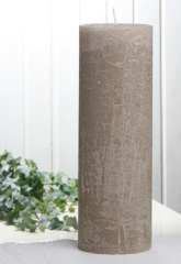 Rustik-Stumpenkerze, 30 x 10 cm Ø, sand