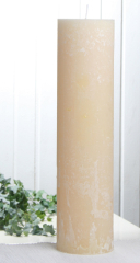 Rustik-Stumpenkerze, 40 x 10 cm Ø, creme