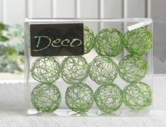 Deko-Drahtbälle 30 mm Ø, 12er-Packung, apfelgrün
