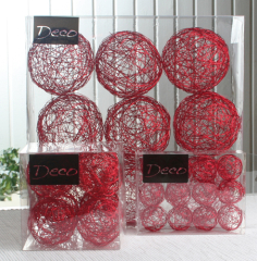 Deko-Drahtbälle 30 mm Ø, 12er-Packung, rot