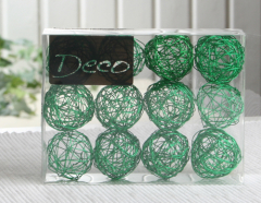 Deko-Drahtbälle 30 mm Ø, 12er-Packung, grün