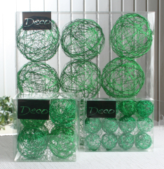 Deko-Drahtbälle 30 mm Ø, 12er-Packung, grün