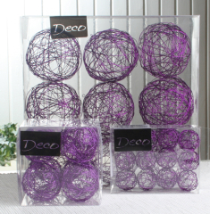 Deko-Drahtbälle 30 mm Ø, 12er-Packung, violett