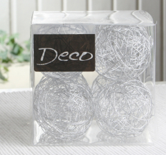 Deko-Drahtbälle 50 mm Ø, 8er-Packung, silber