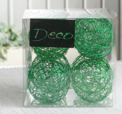 Deko-Drahtbälle 50 mm Ø, 8er-Packung, grün