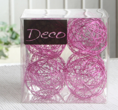 Deko-Drahtbälle 50 mm Ø, 8er-Packung, pink