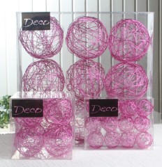 Deko-Drahtbälle 50 mm Ø, 8er-Packung, pink