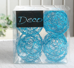 Deko-Drahtbälle 50 mm Ø, 8er-Packung, hellblau-türkis