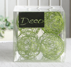 Deko-Drahtbälle 50 mm Ø, 8er-Packung, apfelgrün