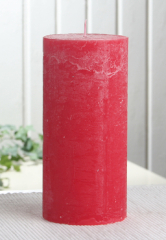 Rustik-Stumpenkerze, 15 x 7 cm Ø, rot