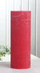Rustik-Stumpenkerze, 20 x 7 cm Ø, rot