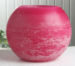 Wachswindlicht, rund, ca. 20 cm Ø, fuchsia