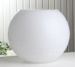 XL-Wachswindlicht, rund, ca. 30 cm Ø, weiß