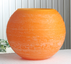 XL-Wachswindlicht, rund, ca. 30 cm Ø, maisgelb
