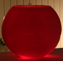XL-Wachswindlicht, rund, ca. 30 cm Ø, rubinrot / bordeaux