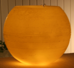 XL-Wachswindlicht, rund, ca. 30 cm Ø, pistaziengrün