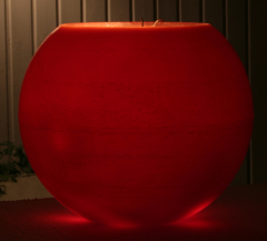 XL-Wachswindlicht, rund, ca. 30 cm Ø, kaffeebraun