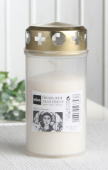 Franziskus Grablicht Nr. 3 mit Deckel, transparente Hülle