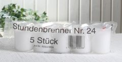 5er-Pack Grablicht, transparente Hülle, (Stundenbrenner Nr. 24)