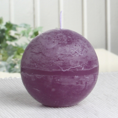 Rustik-Kugelkerze, 8 cm Ø, lila-violett