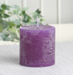 Rustik-Stumpenkerze, 5 x 5 cm Ø, lila-violett