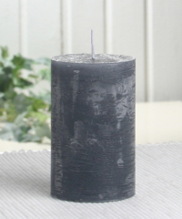 Rustik-Stumpenkerze, 8 x 5 cm Ø, anthrazit-schwarz