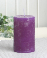 Rustik-Stumpenkerze, 8 x 5 cm Ø, lila-violett