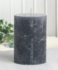 Rustik-Stumpenkerze, 10 x 7 cm Ø, anthrazit-schwarz