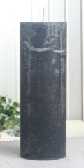 Rustik-Stumpenkerze, 20 x 7 cm Ø, anthrazit-schwarz