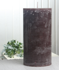 Rustik-Stumpenkerze, 20 x 10 cm Ø, kaffeebraun