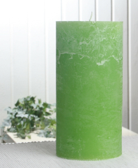 Rustik-Stumpenkerze, 20 x 10 cm Ø, hell-apfelgrün