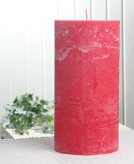 Rustik-Stumpenkerze, 20 x 10 cm Ø, rot