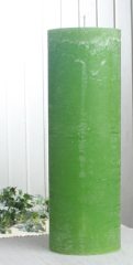 Rustik-Stumpenkerze, 30 x 10 cm Ø, hell-apfelgrün