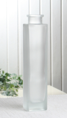 Glasvase Bottle, quadratisch, ca. 21 x 4,5 x 4,5 cm, gefrostet