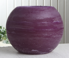 Wachswindlicht, rund, ca. 20 cm Ø, lila-violett