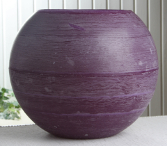 XL-Wachswindlicht, rund, ca. 30 cm Ø, lila-violett