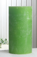 Rustik-Dreidochtkerze, 30 x 15 cm Ø, apfelgrün