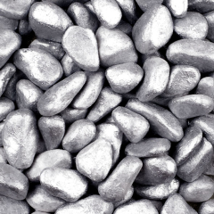Dekosteine / Deko-Marbles (7-15 mm), 1 kg, silber-metallic