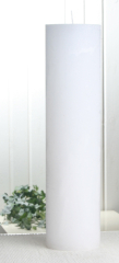 Rustik-Stumpenkerze, 40 x 10 cm Ø, weiß