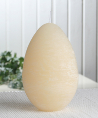 Rustik-Eikerze, durchgefärbt, groß, ca. 13 x 8,5 cm, creme