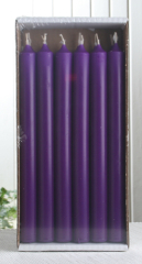 12er-Pack Premium-Stabkerzen, 25 x 2,2 cm Ø, lila-violett