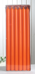 12x Premium-Stabkerze Extralang, 35 x 2,2 cm Ø mandarin-orange