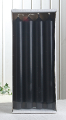4x Stabkerze mit Zapfenfuß / Punchkerze, 25x3 cm, schwarz