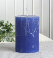 Rustik-Stumpenkerze, 10 x 7 cm Ø, blau
