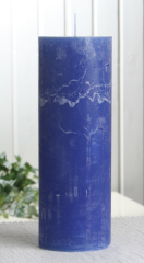 Rustik-Stumpenkerze, 20 x 7 cm Ø, blau